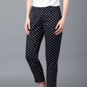 Khakis & Company Women's Plus Size Black/White Polka Dot  Cropped Pants